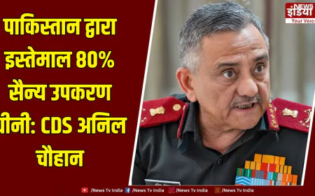 पाकिस्तान के 80% सैन्य उपकरण चीन से: CDS जनरल अनिल चौहान का बड़ा बयान